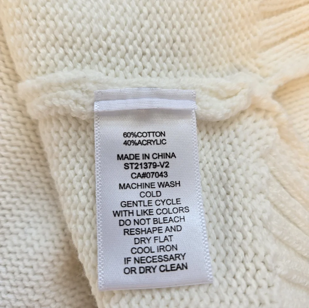 moon & madison Cream Knit Crop Sweater with Red Mushroom . Size Small - Picture 10 of 13